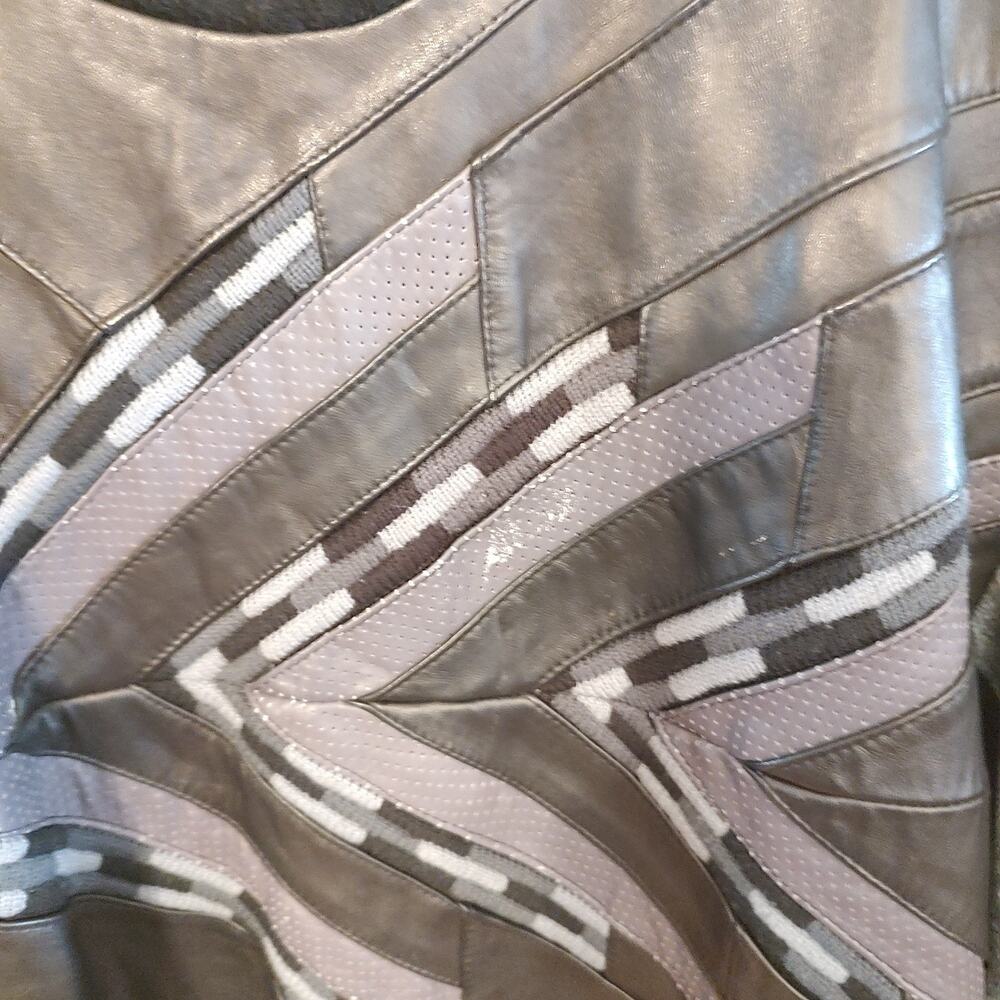 Saxony MENS Black Leather Sweatshirt Collection Size L - Picture 5 of 13